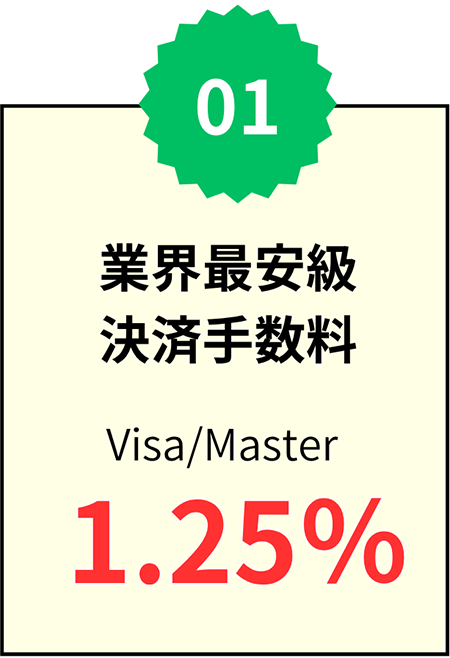 業界最安級決済手数料