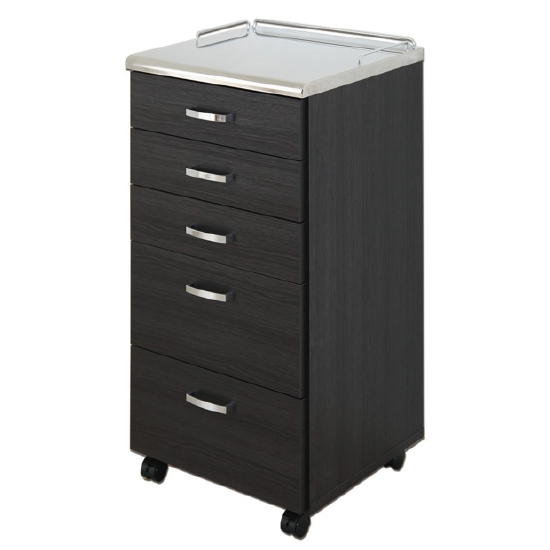 ステンレストップメディカルワゴン ワイド ブラック