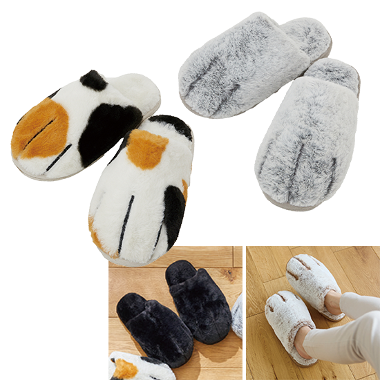 まるで猫！のようなモフモフスリッパ（猫Feel）