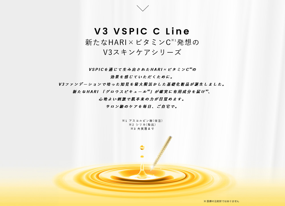 新たなHARI×ビタミンC発想のV3スキンケアシリーズ