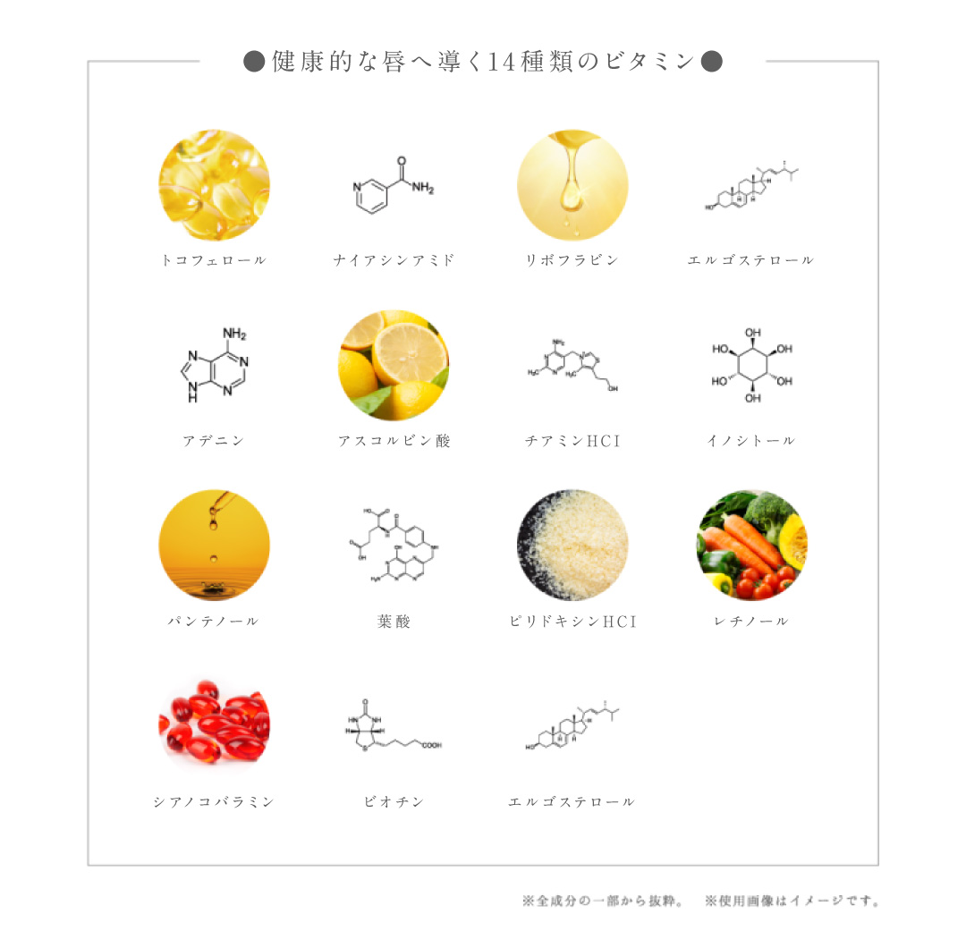 健康的な唇へ導く14種類のビタミン