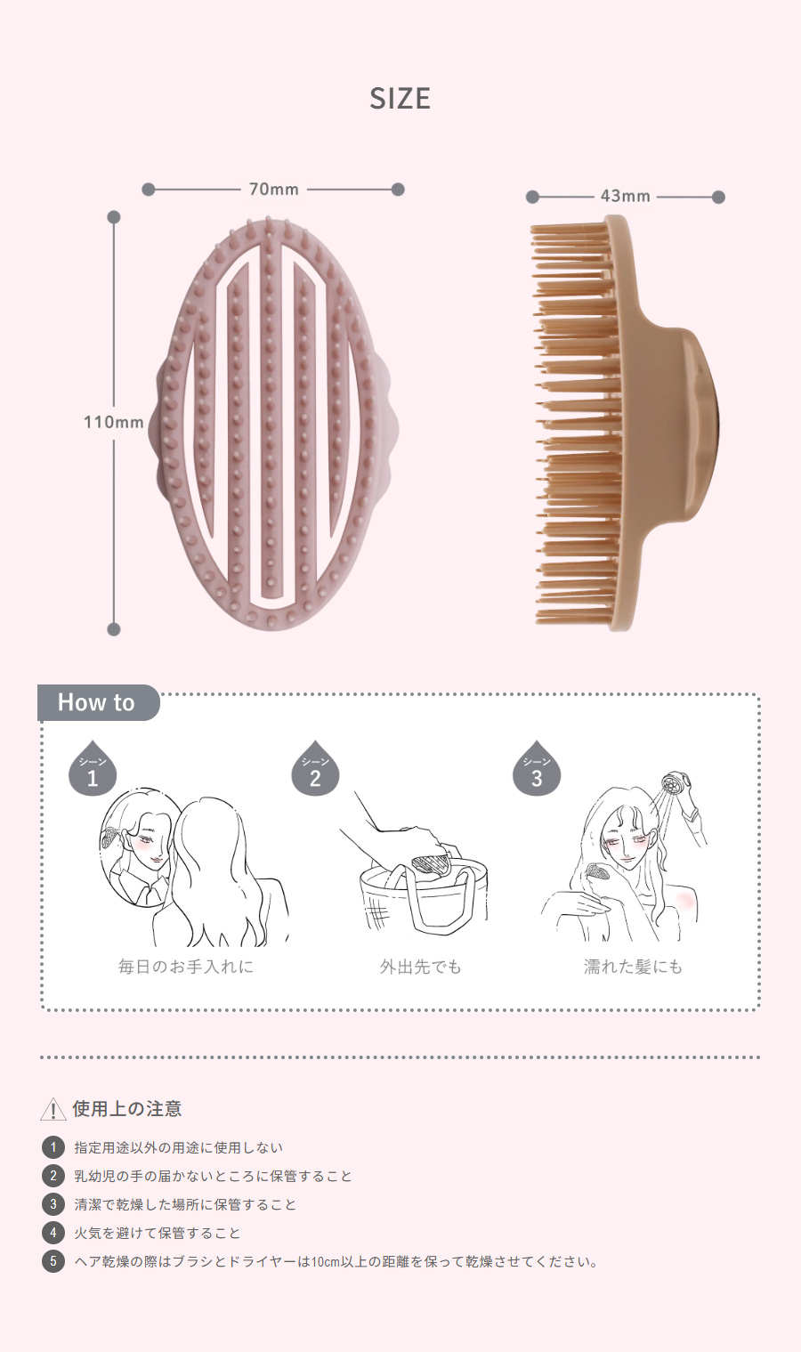 サイズ、使用シーン