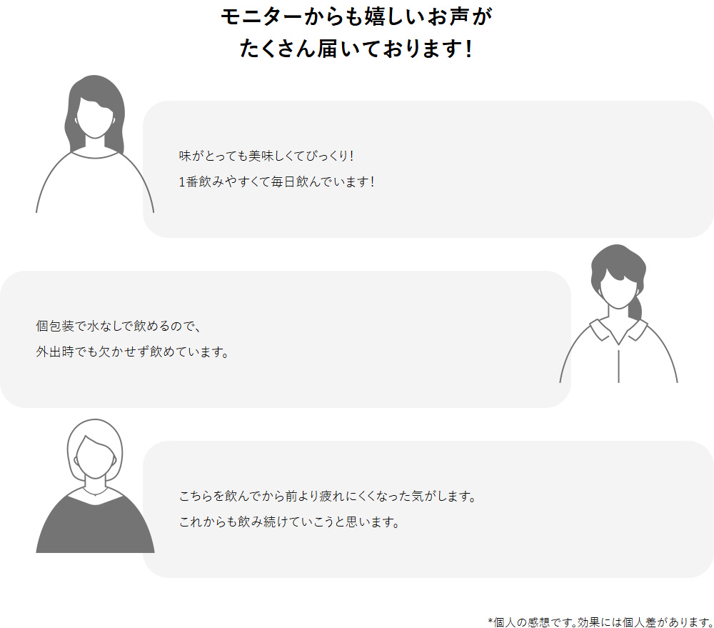 モニターからも嬉しいお声がたくさん届いております！