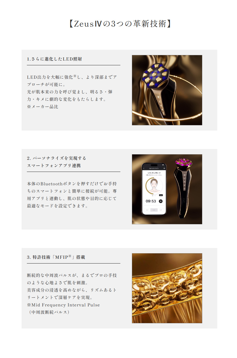 ZeusⅣの3つの革新技術