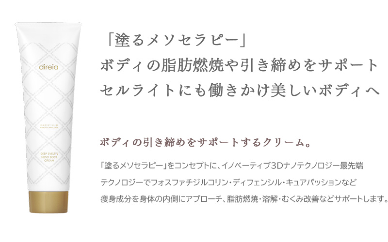 「塗るメソセラピー」ボディの脂肪燃焼や引き締めをサポート。セルライトにも働きかけ美しいボディへ
