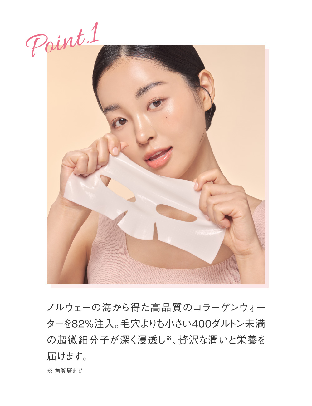 Point1、ノルウェーの海から得た高品質のコラーゲンウォーターを82%注入。