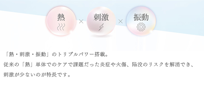 「熱・刺激・振動」のトリプルパワー搭載。