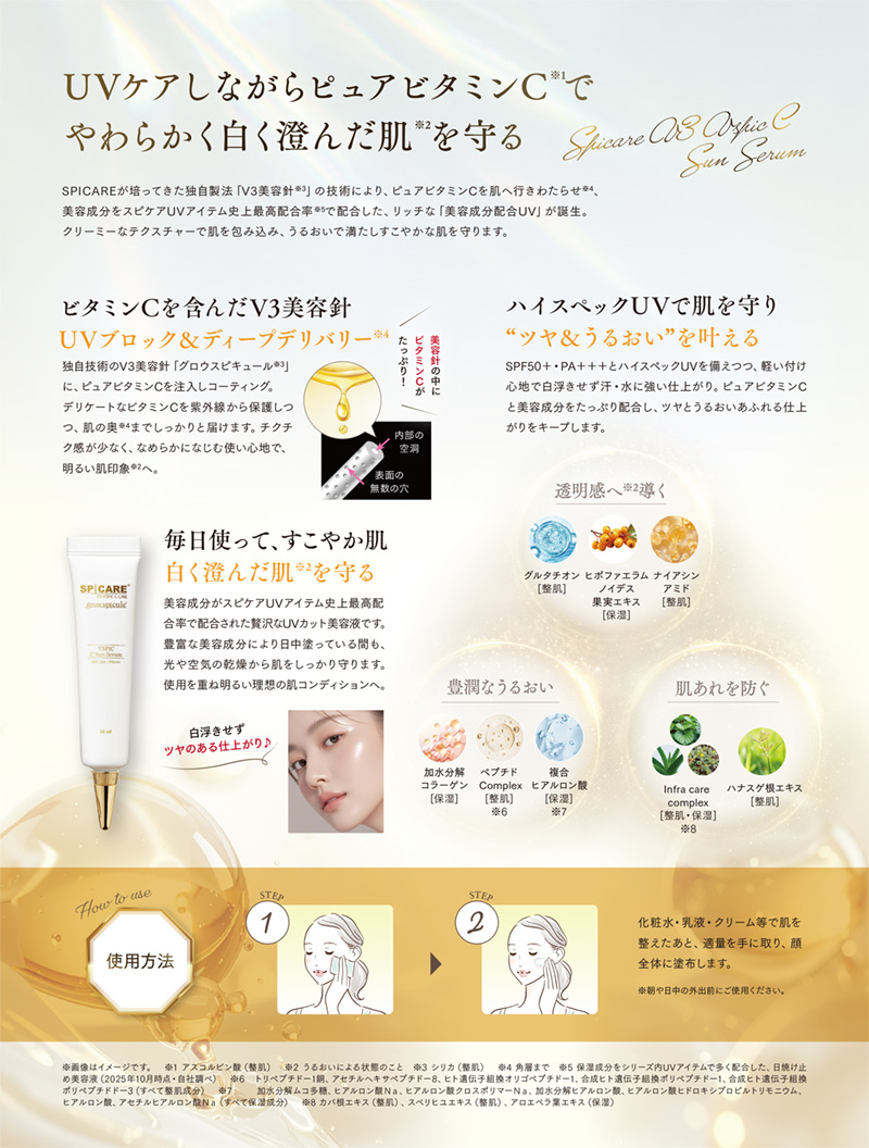 ピュアビタミンCでやわらかく白く澄んだ肌を守る