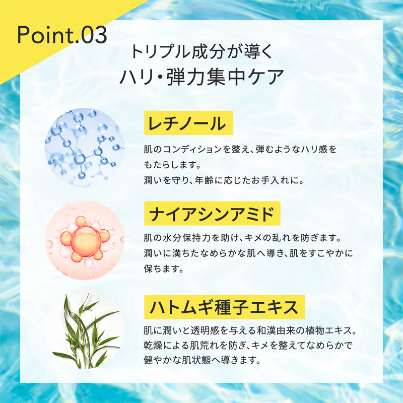 point03 トリプル成分が導くハリ・弾力集中ケア