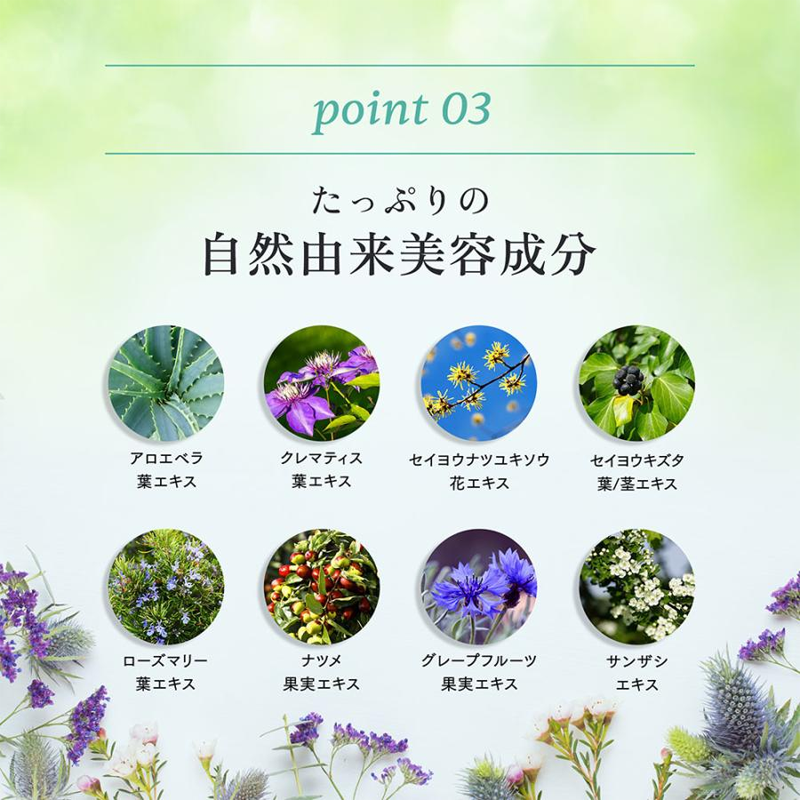 point03 たっぷりの自然由来美容成分