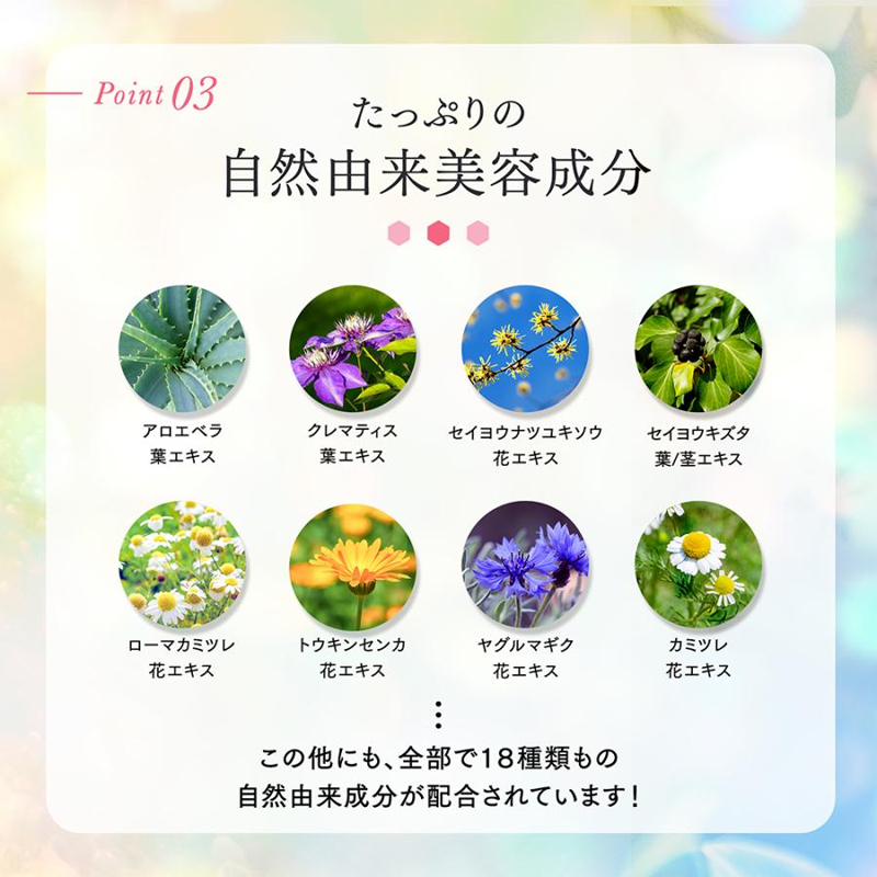たっぷりの自然由来美容成分