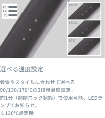 選べる温度設定