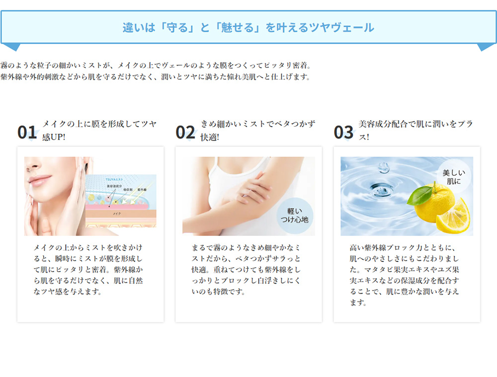 違いは「守る」と「魅せる」を叶えるツヤヴェール