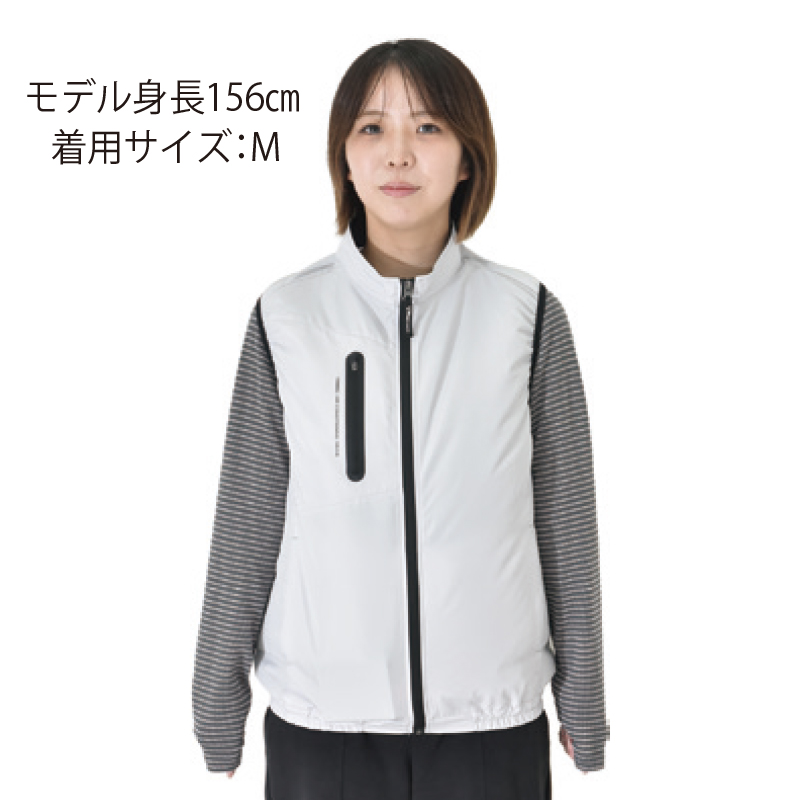空調服ベスト シルバーグレー スターターキット付 Lの通販